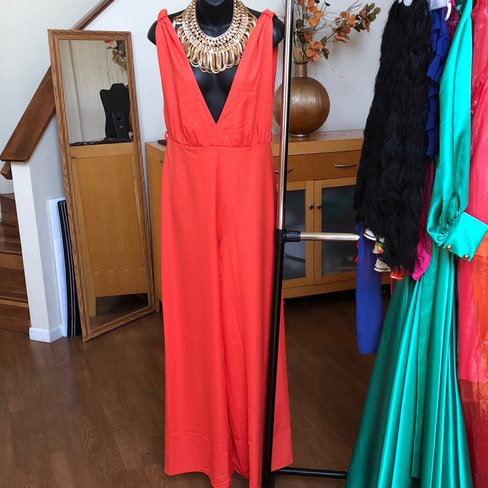 Bellbottom orange jumpsuit